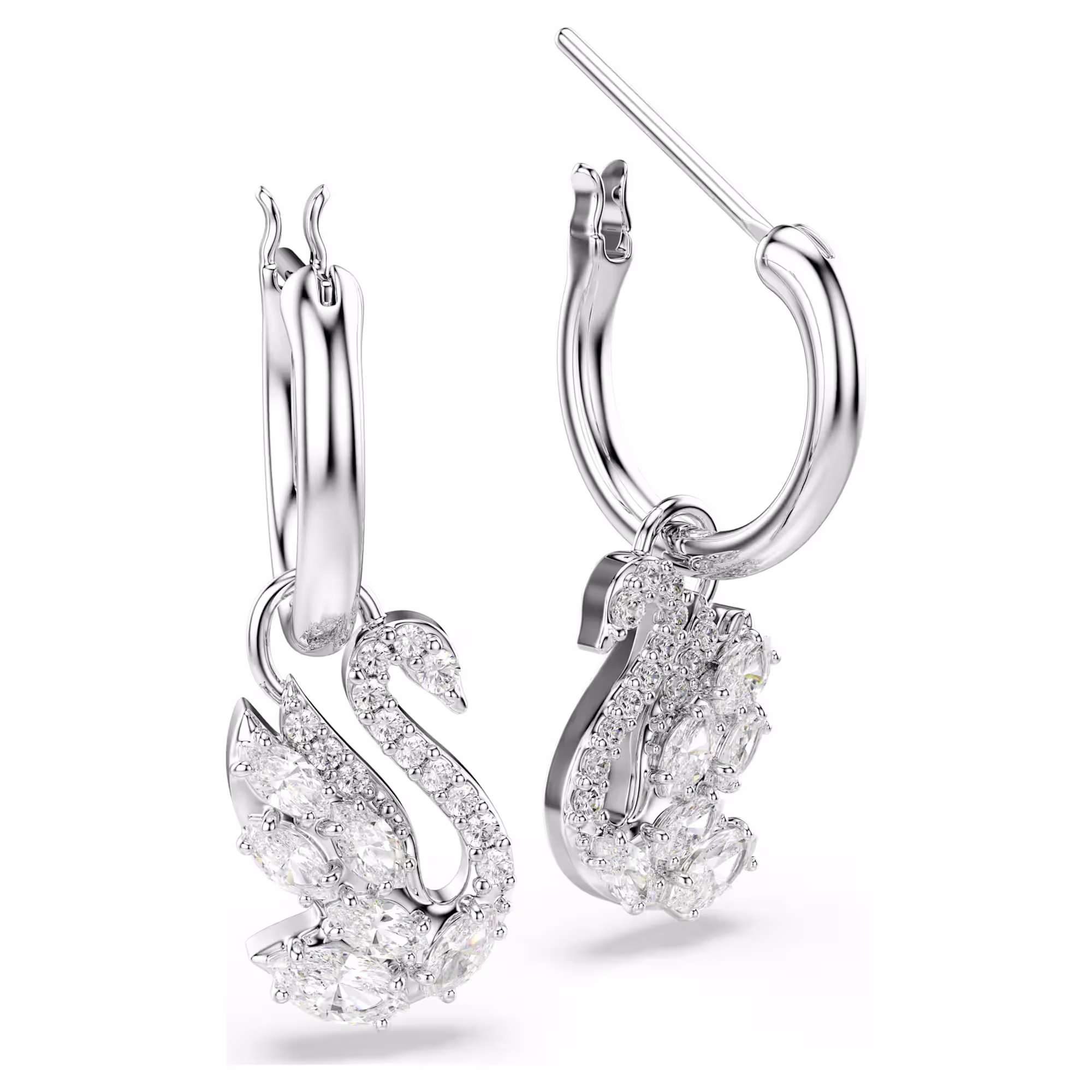 Swan drop earrings